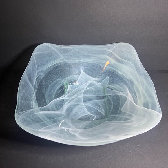 Vidrios San Miguel Handmade in Spain Large Swirl Recycled Glass Centerpiece Bowl - Picture 2 of 7